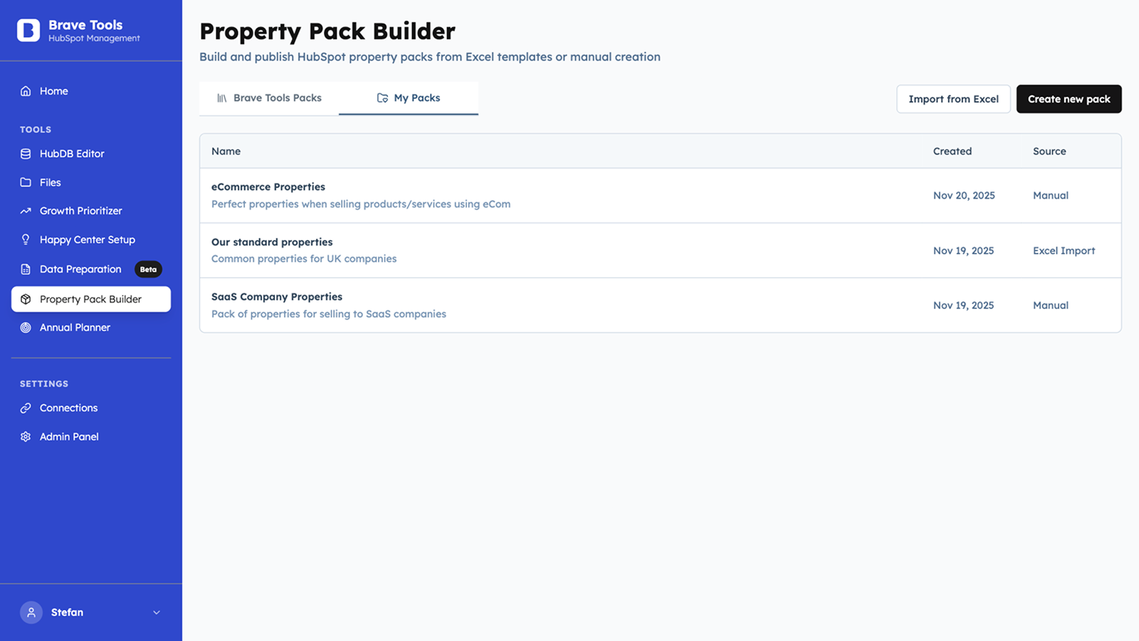 property pack builder